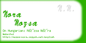 nora mozsa business card